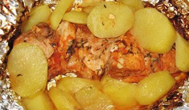 Филе рыбы в фольге с картофелем и грибами рецепт приготовления
