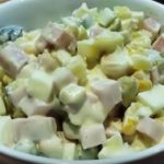 Салат Оливье картофелем и ветчиной рецепт приготовления 