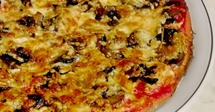 Рецепт пиццы с рисом и грибами