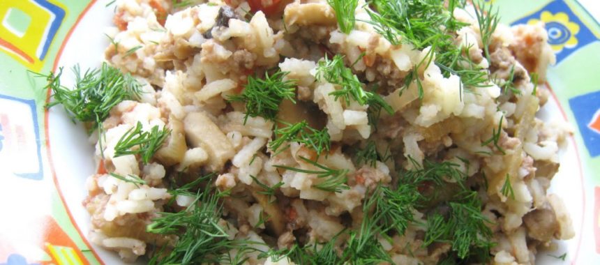 Рис с грибами и мясом рецепт приготовления